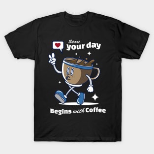 Begins with Coffee T-Shirt